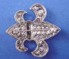 secure pin clasp on back of fleur de lis wedding brooch