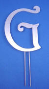 4 inch letter g solid brushed metal in harrington font personalized wedding cake topper