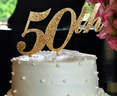 25th or 50th Wedding Anniversary or Birthday Cake Topper for 30
