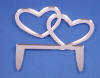 silver acrylic double hearts wedding cake topper
