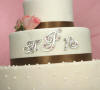 wedding cake picks with crystals in renaissance font