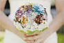 article from california style about using brooches in your wedding bouquet, cake, hair, decorations, and more