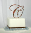 easy street font with crystal accents in copper color cake topper