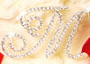 crystal mini monogram letter for your wedding cake or bridal bouquet