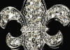 crystal covered fleur de lis brooch for your wedding cake or hair comb