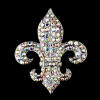 new orleans fleur de lis wedding brooch or hair comb with ab crystals