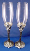 new orleans fleur de lis wedding toast champagne flutes