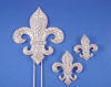 our fleur de lis 2 and 3 brooches match this cake topper