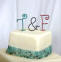 crystal monogram cake toppers