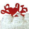 happy valentine's day red acrylic love cake topper