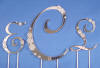 silver plated clear crystal monogram wedding cake topper