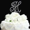 small letter h wedding cake topper