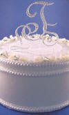 three initials monogram wedding cake topper