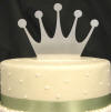 wmi crown wedding cake topper - available in metal, silver acrylic, gold acrylic
