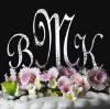 sparkle monogram wedding cake topper