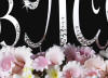 close-up view of crystals on sparkle monogram wedding cake topper