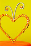4" heart with tendrils in swarovski sun crystals