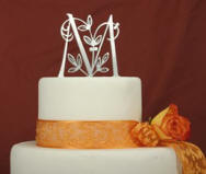 wmi floral font monogram wedding cake topper - new for 2010