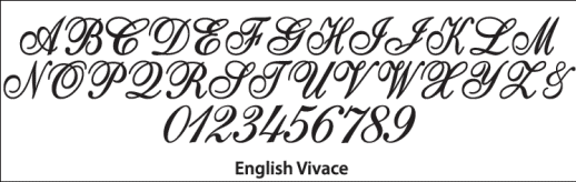 monogram wedding cake topper englise vivace font