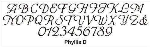 phyllis font for monogram cake topper