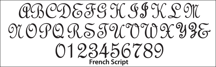 french script font for monogram wedding cake topper initials