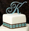 single initial k wedding cake topper