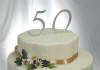 celebrate a 50th birthday or anniversary with a cake topper - this one is covered with swarovski crystals