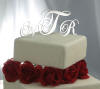 3-inital monogram metal wedding cake topper