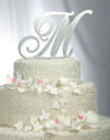solid brushed metal monogram wedding cake topper by wmi