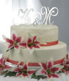 two initials with ampersand symbol wedding cake topper