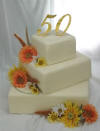50th wedding anniversary or birthday gold mirror acrylic cake topper