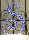 single letter s fully covered with crystals wedding cake topper solid metal