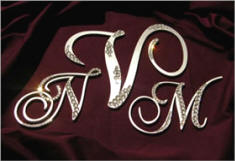 crystal metal monogram wedding cake topper from wmi designs