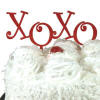 red acrylic xoxo hugs and kisses cake topper