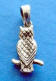 back of sterling silver 3-d owl charm