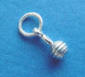 small sterling silver 3-d baby rattle charm