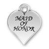sterling silver heart charm says maid of honor