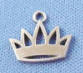sterling silver flat 5 point crown charm