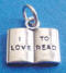 sterling silver i love to read book charm
