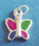 petite sterling silver multi-color enamel butterfly charm