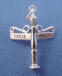sterling silver 3-d bourbon street and canal street sign on lamppost charm