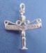 sterling silver 3-d bourbon street and canal street sign on lamp post charm