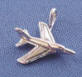sterling silver 3-d jet airplane charm