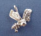 sterling silver 3-d smiling and waving bee charm