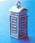 sterling silver 3-d telephone booth charm