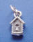 sterling silver petite birdhouse charm
