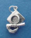 sterling silver 3-d graduation cap and diploma charm