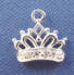 sterling silver cz crown charm