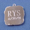 initials and date engraved on back of pendant