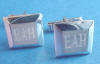 sterling silver square bevel engraved cuff links